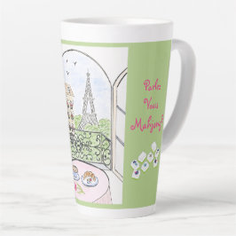 Whimsical Paris und Eiffelturm MAHJONG Milchtasse