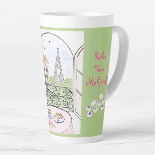 Whimsical Paris und Eiffelturm MAHJONG Milchtasse (Rechte Ecke)