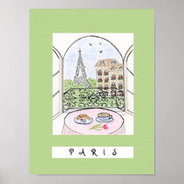 Whimsical Paris und Eiffelturm "PARIS" Poster