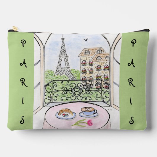 Whimsical Paris und Eiffelturm Zubehörtasche (Vorderseite)