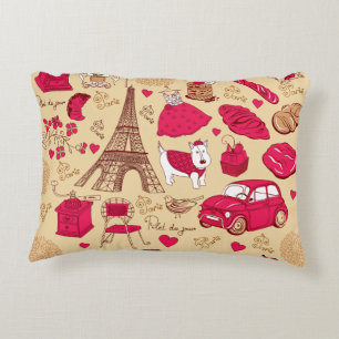 Whimsical Parisian Pillow Dekokissen