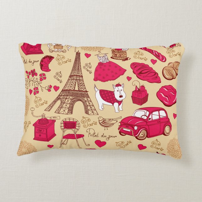 Whimsical Parisian Pillow Dekokissen (Rückseite)