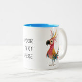 Whimsical Parrot – Bright, Colourful Feathers Zweifarbige Tasse (VorderseiteRechts)