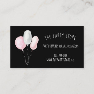 Whimsical Party Balloons Business Card Visitenkarte