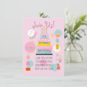 Whimsical Partytime Kids Brithday Einladung (Stehend Vorderseite)