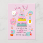 Whimsical Partytime Kids Brithday Einladung Postkarte (Vorderseite)