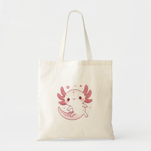 Whimsical Pastel Axolotl - Kawaii Niedliche Kunst Tragetasche (Vorne)
