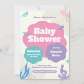 Whimsical Pastel Baby Dusche Einladung (Vorderseite)