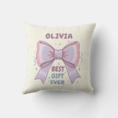 Whimsical Pastel Bow "Best Gift Ever" Kissen (Rückseite)