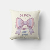 Whimsical Pastel Bow "Best Gift Ever" Kissen (Vorderseite)