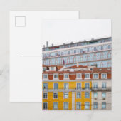 Whimsical pastel buildings in Lisbon Postkarte (Vorne/Hinten)