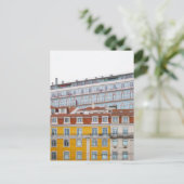 Whimsical pastel buildings in Lisbon Postkarte (Stehend Vorderseite)