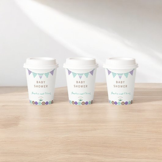 Whimsical Pastel Bunting Baby Dusche Pappbecher