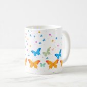 Whimsical Pastel Butterfly & Confetti Tasse (VorderseiteRechts)