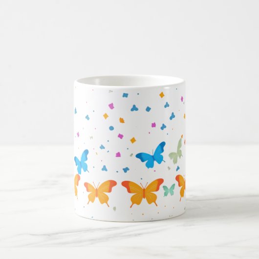 Whimsical Pastel Butterfly & Confetti Tasse (Mittel)