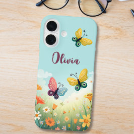 Whimsical Pastel Butterfly Garden iPhone 16 Hülle