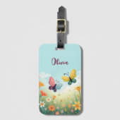 Whimsical Pastel Butterfly Garden Gepäckanhänger (Vorderseite Vertikal)