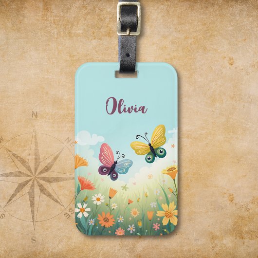 Whimsical Pastel Butterfly Garden Gepäckanhänger