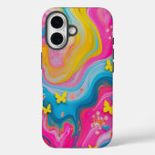 Whimsical Pastel Butterfly Marble Handy Case (Rückseite)