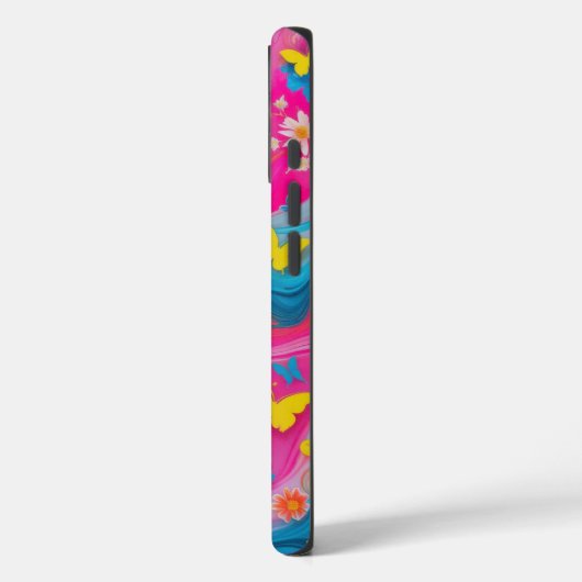 Whimsical Pastel Butterfly Marble Handy Case (Rückseite / Links)