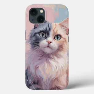 Whimsical Pastel Cat - Halb grau, Halbginger Feli Case-Mate iPhone Hülle