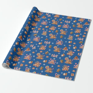 Whimsical Pastel Christmas Ginger Brot gemustert Geschenkpapier
