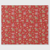 Whimsical Pastel Christmas Ginger Brot gemustert Geschenkpapier (Flach)
