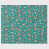 Whimsical Pastel Christmas Ginger Brot gemustert Geschenkpapier (Flach)
