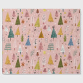 Whimsical Pastel Christmas Tree Geschenkpapier (Flach)