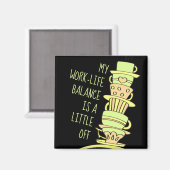 Whimsical Pastel Coffee Cups and Typography Magnet (Vorderseite/Rückseite)