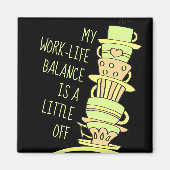 Whimsical Pastel Coffee Cups and Typography Magnet (Vorne)