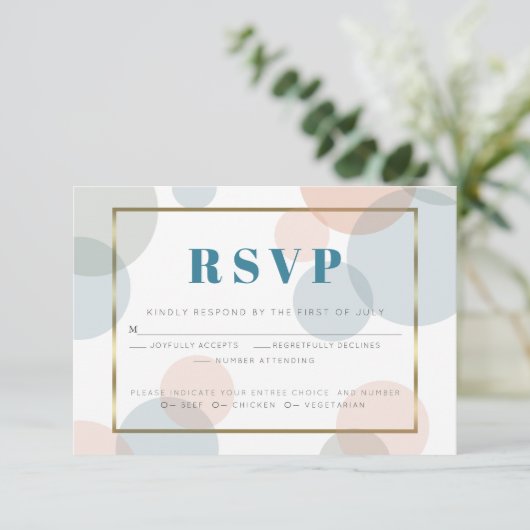 Whimsical Pastel Confetti Dots UAWG RSVP Karte (Stehend Vorderseite)