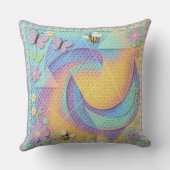 Whimsical Pastel Crochet Garden Pattern  Kissen (Rückseite)