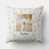 Whimsical Pastel Custom Photo Poodle Throw Pillow Kissen (Vorderseite)
