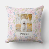  Whimsical Pastel Custom Photo Poodle Throw Pillow Kissen (Vorderseite)