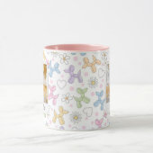 Whimsical Pastel Custom Photo Poodle Throw Pillow Tasse (Zentrum)