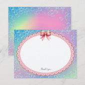 Whimsical Pastel "Danke" Mitteilungskarte (Vorne/Hinten)