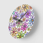 Whimsical Pastel Design für Textilien und Dekorati Runde Wanduhr (Winkel)