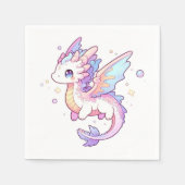 Whimsical Pastel Dragon Baby Dusche Serviette (Vorderseite)