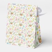 Whimsical Pastel Easter Bunny & Floral Pattern Geschenkschachtel (Rückseite)