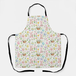 Whimsical Pastel Easter Bunny & Floral Pattern Schürze