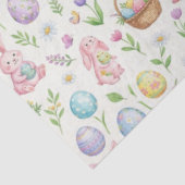 Whimsical Pastel Easter Bunny & Floral Pattern Seidenpapier (Ausschnitt)