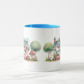 Whimsical Pastel Fairy Tale Cottage Art Tasse (Zentrum)