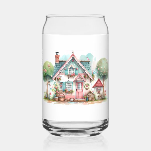 Whimsical Pastel Fairy Tale Hütte Dosenglas (Vorderseite)