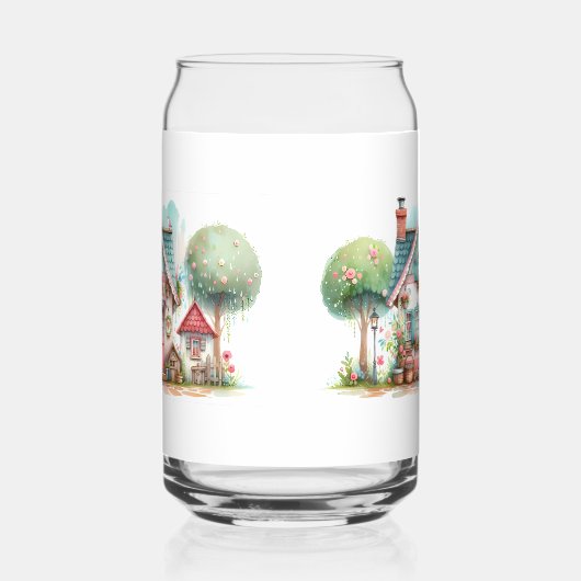 Whimsical Pastel Fairy Tale Hütte Dosenglas (Links)