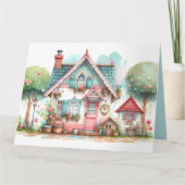 Whimsical Pastel Fairy Tale Hütte Karte (Vorderseite)