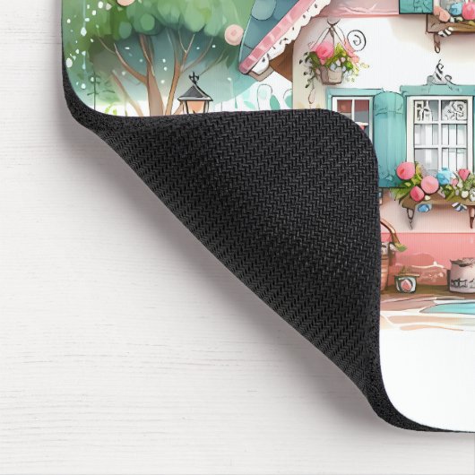 Whimsical Pastel Fairy Tale Hütte Mousepad (Ecke)