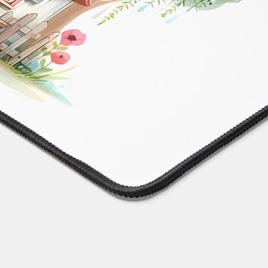 Whimsical Pastel Fairy Tale Hütte Schreibtischunterlage (Ecke)