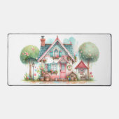 Whimsical Pastel Fairy Tale Hütte Schreibtischunterlage (Vorderseite)