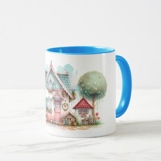 Whimsical Pastel Fairy Tale Hütte Tasse (VorderseiteRechts)